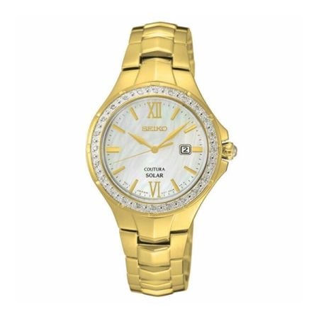 Seiko Ladies Gold Mother Of Pearl Stainless Steel PVD