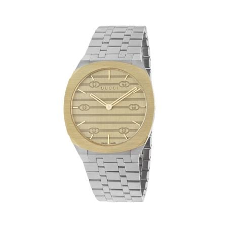 GUCCI 25H 38mm Steel & Gold PVD