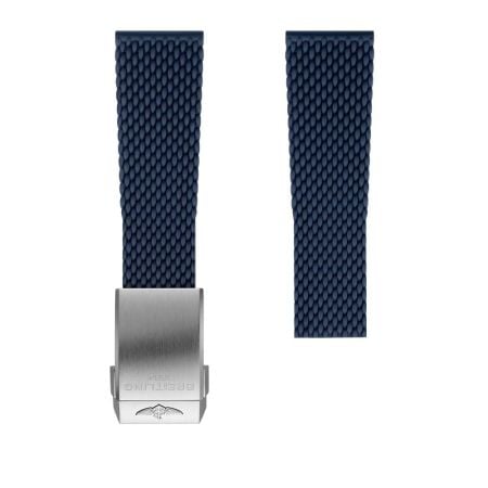 Breitling Blue Mesh Rubber Strap - 24mm On Push Button // £370