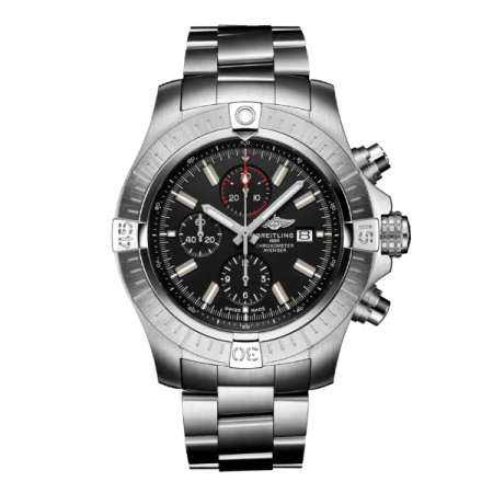 Breitling Super Avenger Chronograph 48 Automatic Stainless Steel Black Folding Clasp