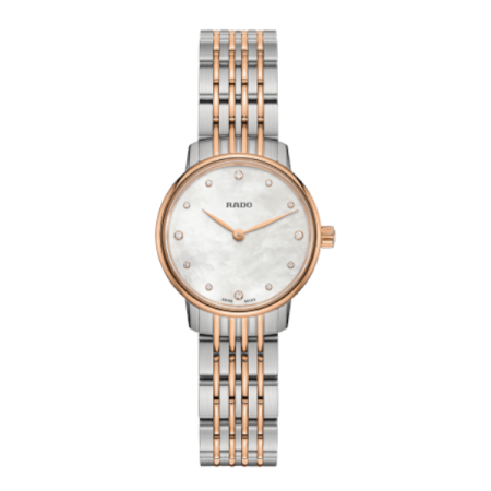 Rado Coupole Classic Diamonds Stainless Steel, Gold PVD Mother Of Pearl Ladies