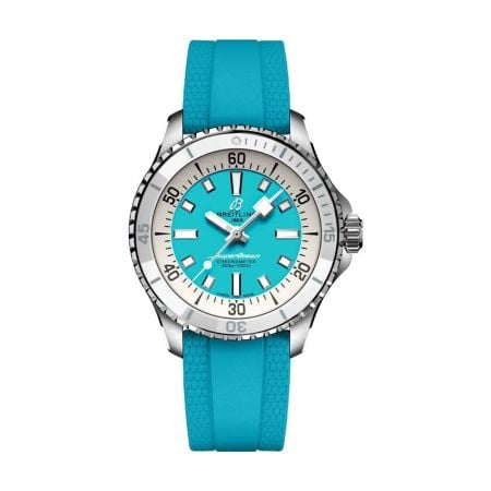 Breitling Superocean III Automatic 36 Turquoise Rubber Ladies Watch